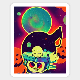 hallowen space human head robot Sticker